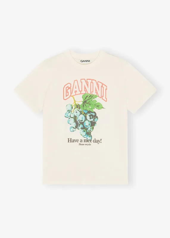 Basic Cotton Jersey Grapes Relaxed T-Shirt sold by Denali