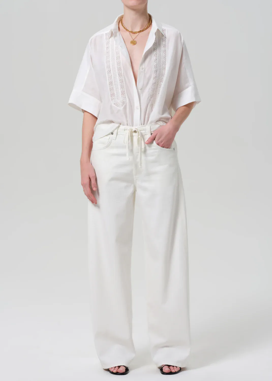 Claire Lace Insert Shirt sold by Denali