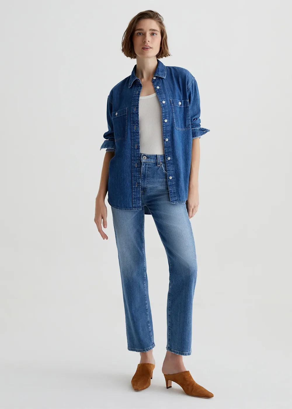 Brinley Mid Rise Straight Jean sold by Denali