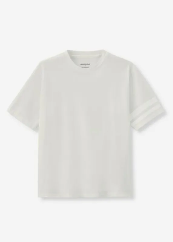 Zimbabwe Cotton Short Sleeve Battle Stripe T-Shirt made by Momotaro