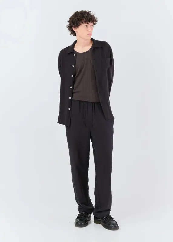 Black Linen Leisure Pant sold by Denali