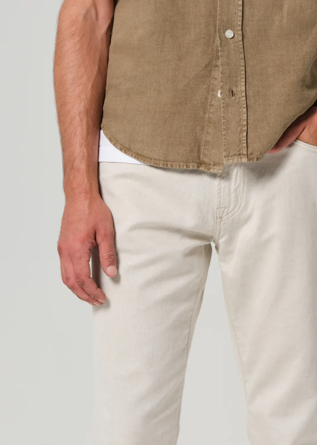 Elijah Straight Stretch Linen Pant sold by Denali product image thumbnail 2