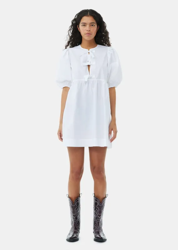 Cotton Poplin Tie String Mini Dress sold by Denali