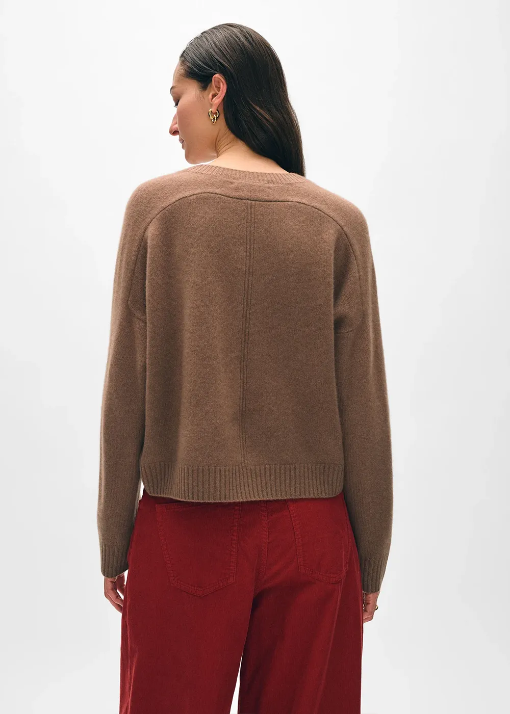 Cashmere Saddle Shoulder V-Neck Sweater sold by Denali product image thumbnail 3