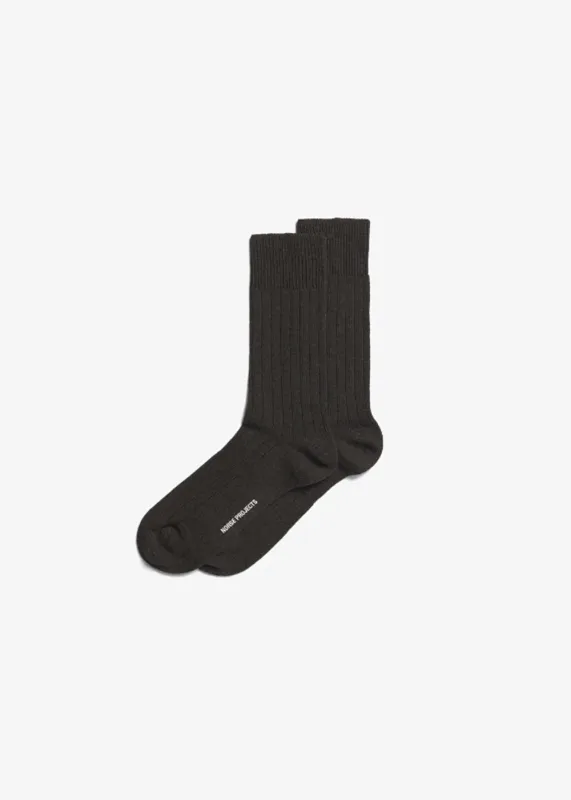 Bjarki Cashmere Wool Blend Rib Sock sold by Denali