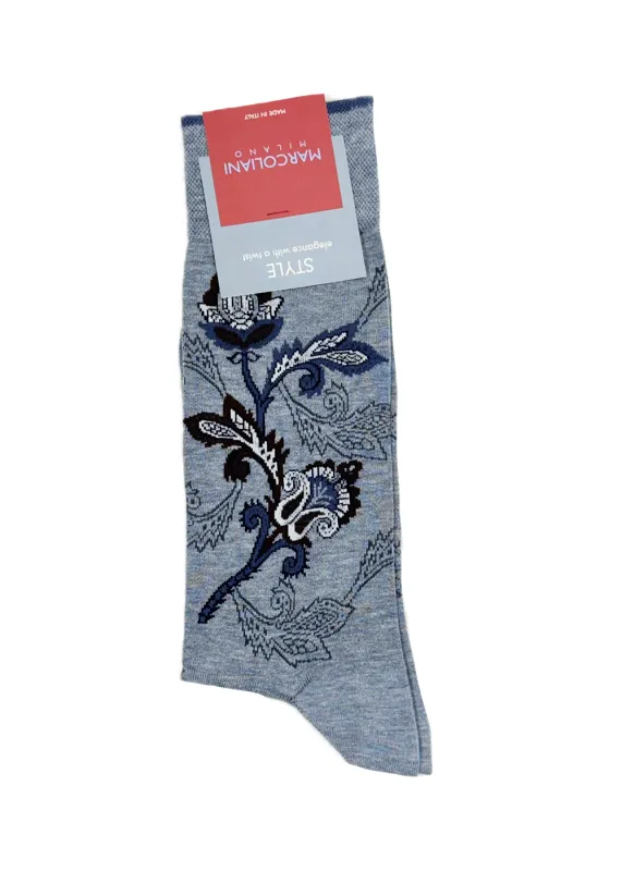 Pima Cotton Moghul Flower Socks made by Marcoliani