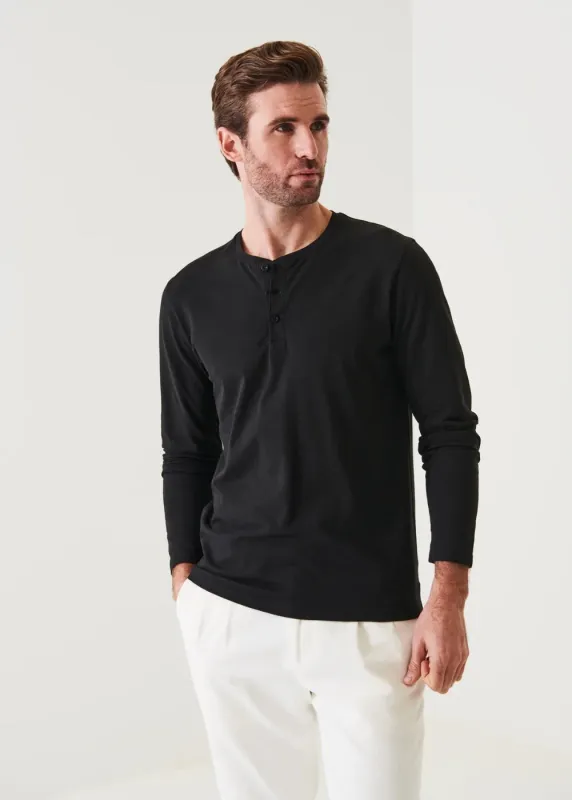 Long Sleeve Henley T-Shirt made by Patrick Assaraf