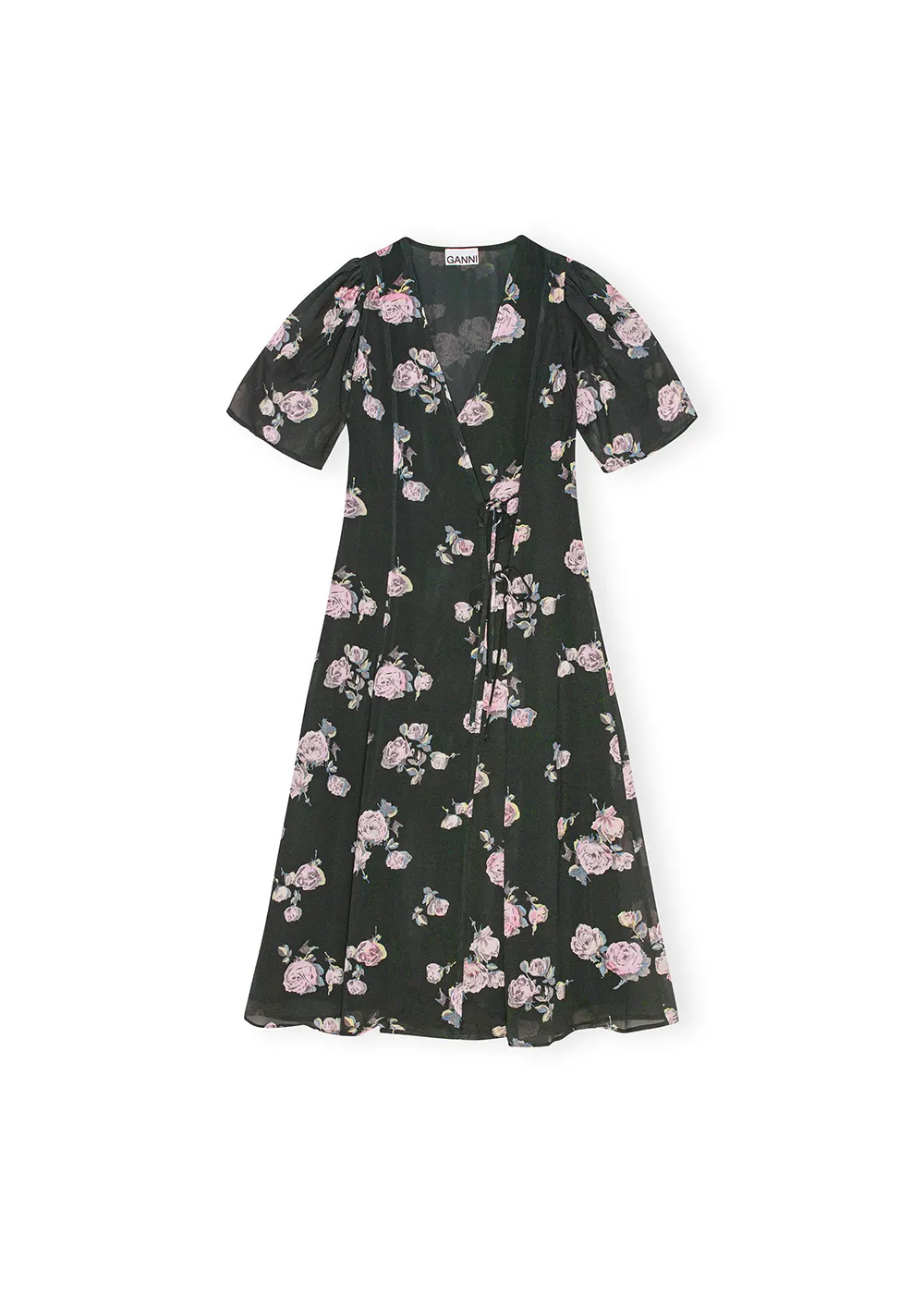 Fluid Crepe Wrap Midi Dress sold by Denali product image thumbnail 2