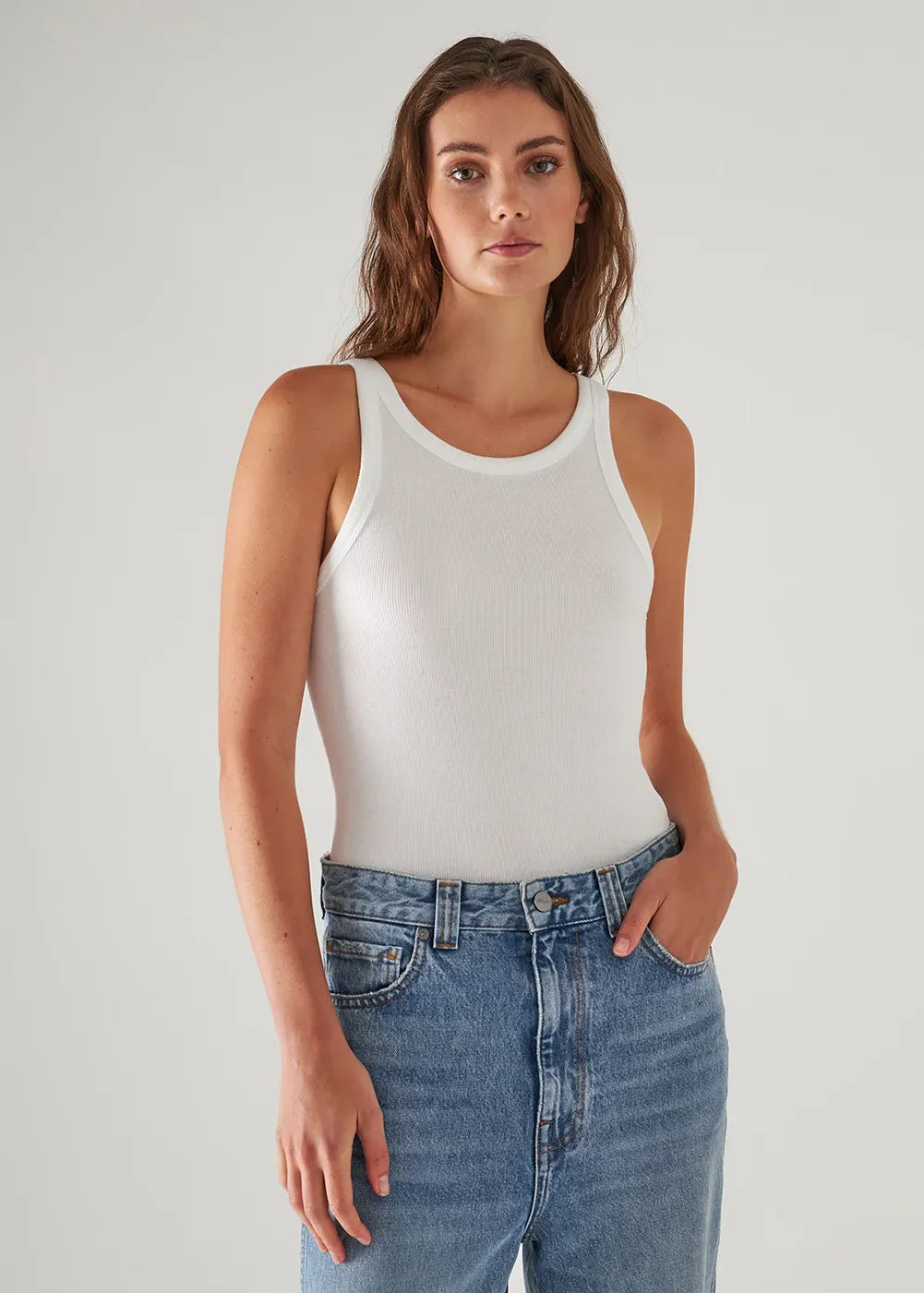 High Crew Rib Tank Top sold by Danali