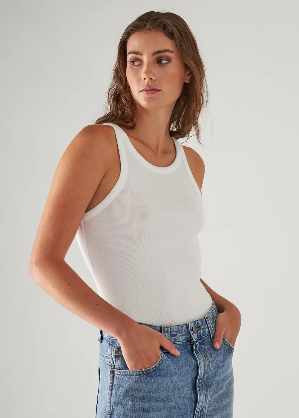 High Crew Rib Tank Top sold by Danali product image thumbnail 2