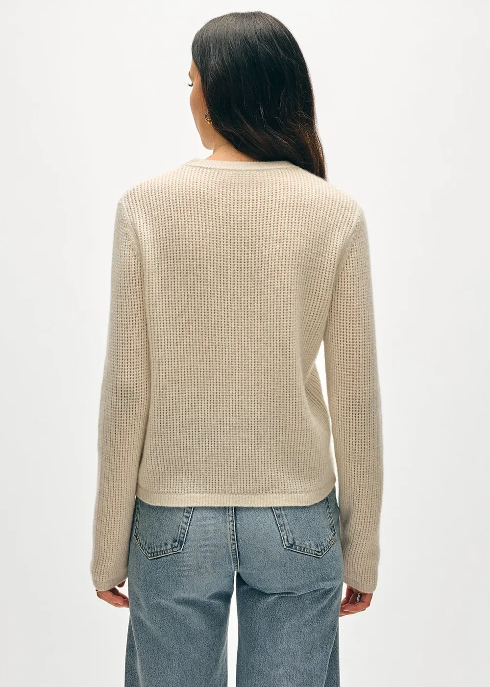Cashmere Waffle Mesh Crew Sweater sold by Denali product image thumbnail 3