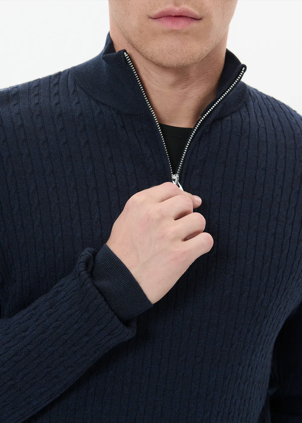 Mason Cable Knit Zip Sweater sold by Denali product image thumbnail 2
