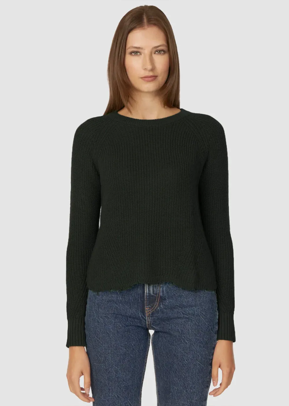 Distressed Scallop Shaker Sweater sold by Denali