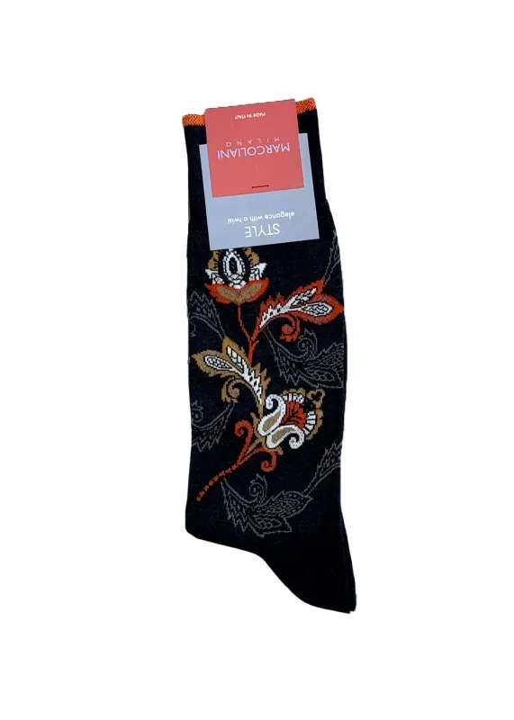 Pima Cotton Moghul Flower Socks made by Marcoliani