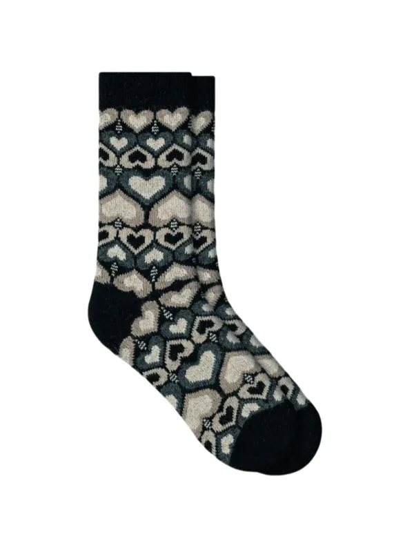 Heart Pattern Cashmere Socks sold by Denali
