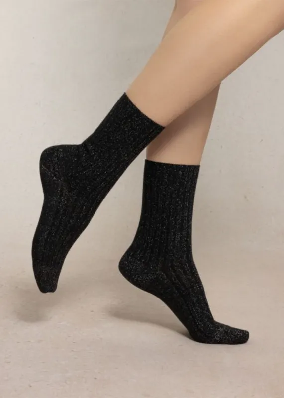 Ribbed Lurex Socks sold by Denali