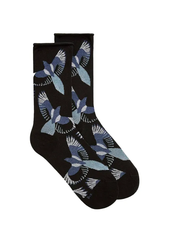 Velvet Socks With Birds Pattern sold by Denali