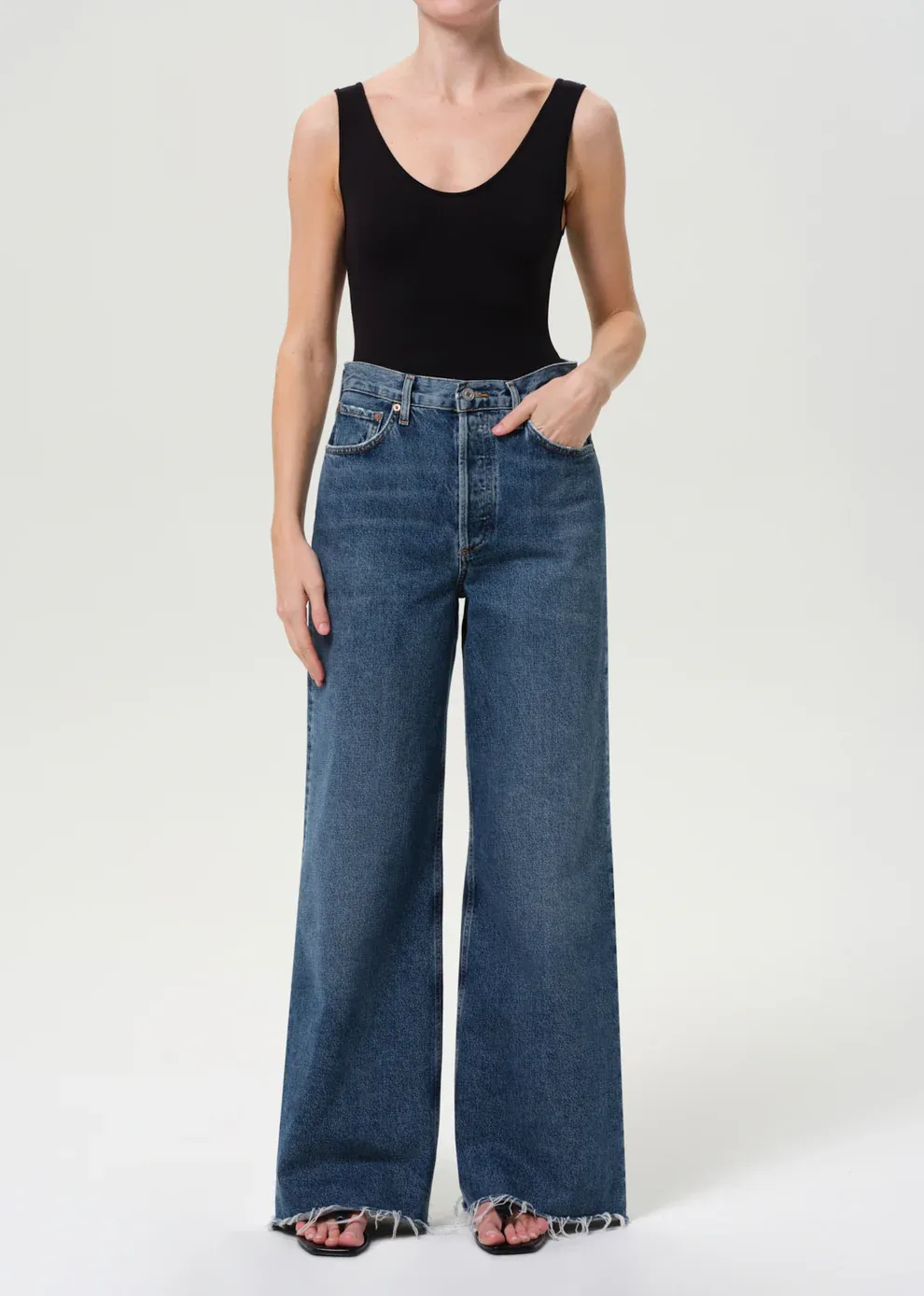 Dame High Rise Wide Leg Jean sold by Denali
