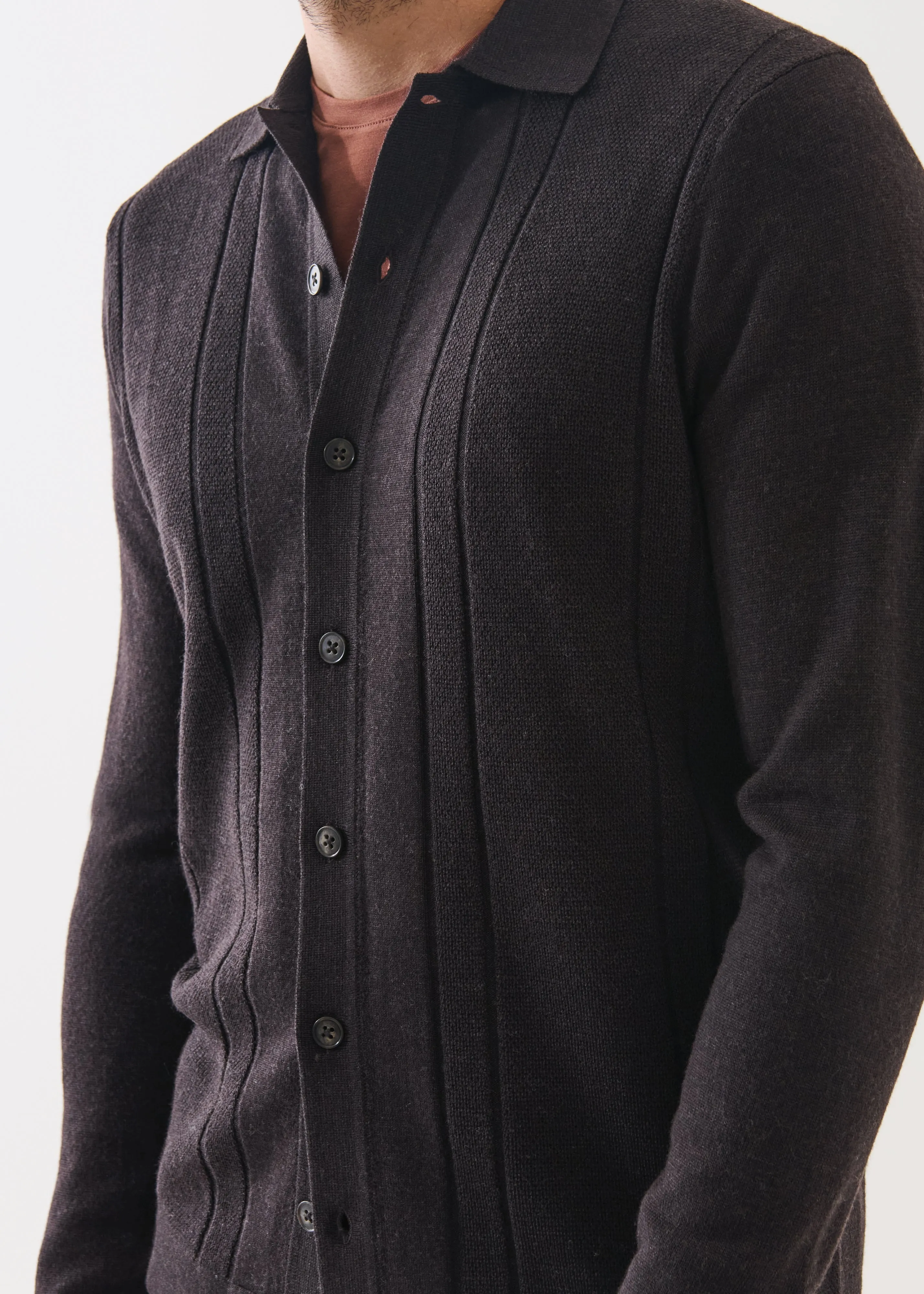 Extra Fine Merino Textured Drop Needle Button Shirt sold by Denali product image thumbnail 2