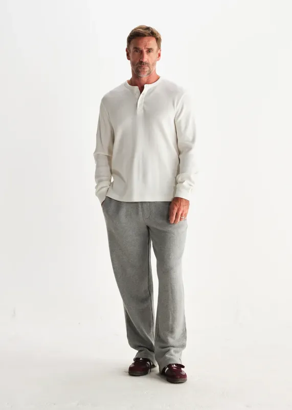 Henley Long Sleeve Waffle T-Shirt made by Wax London