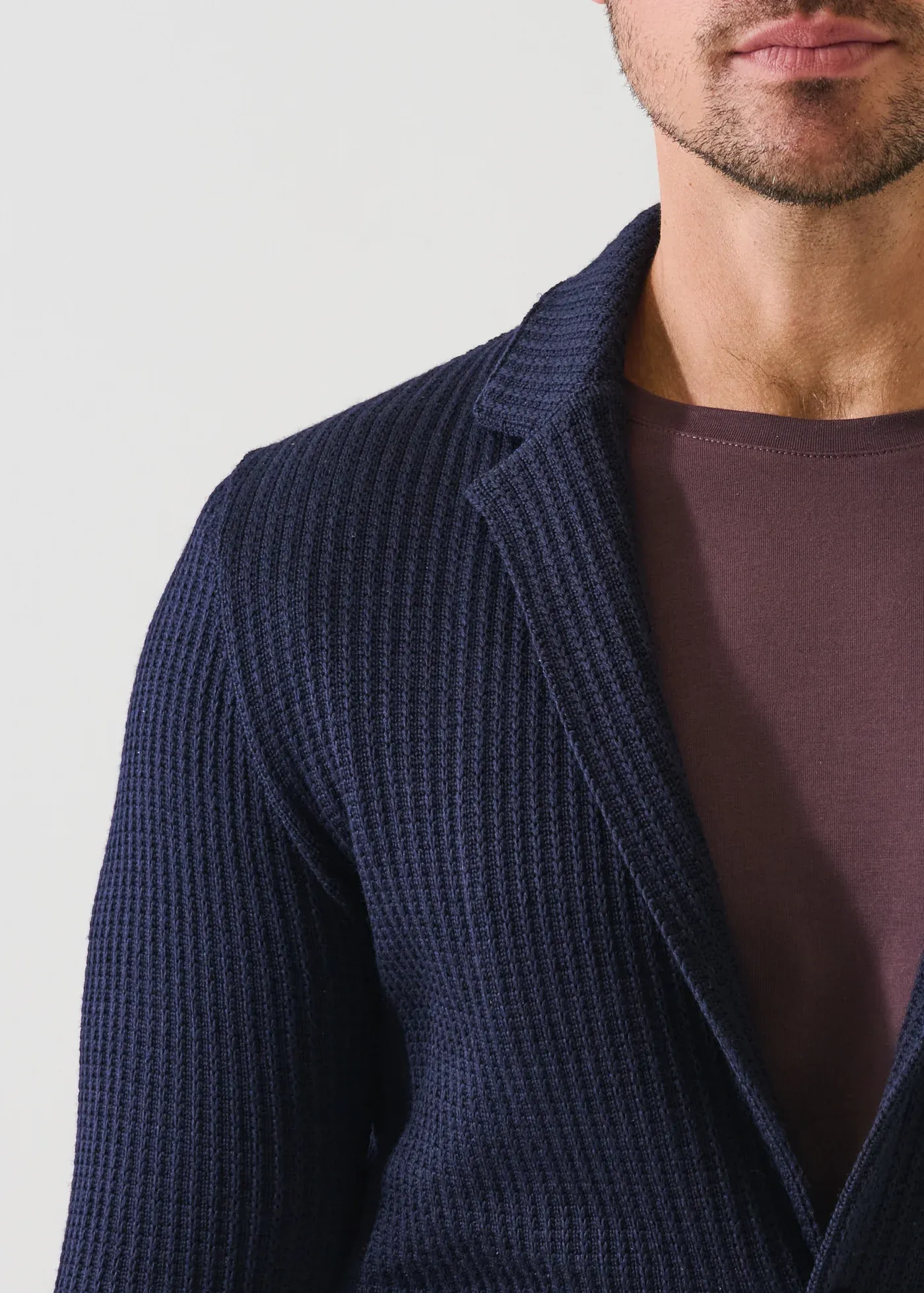 Chain Stitch Merino Wool Knit Blazer sold by Denali product image thumbnail 2