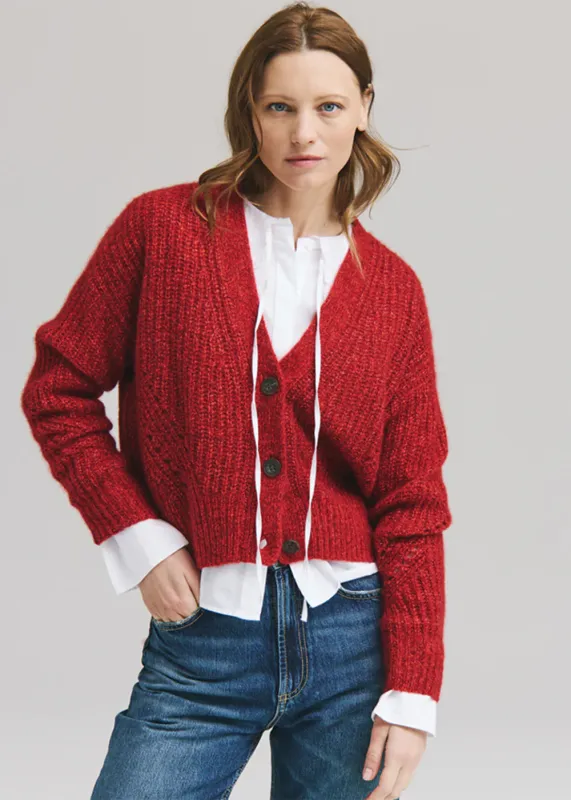 Full Fashioned Shaker V-Neck Cardigan sold by Denali