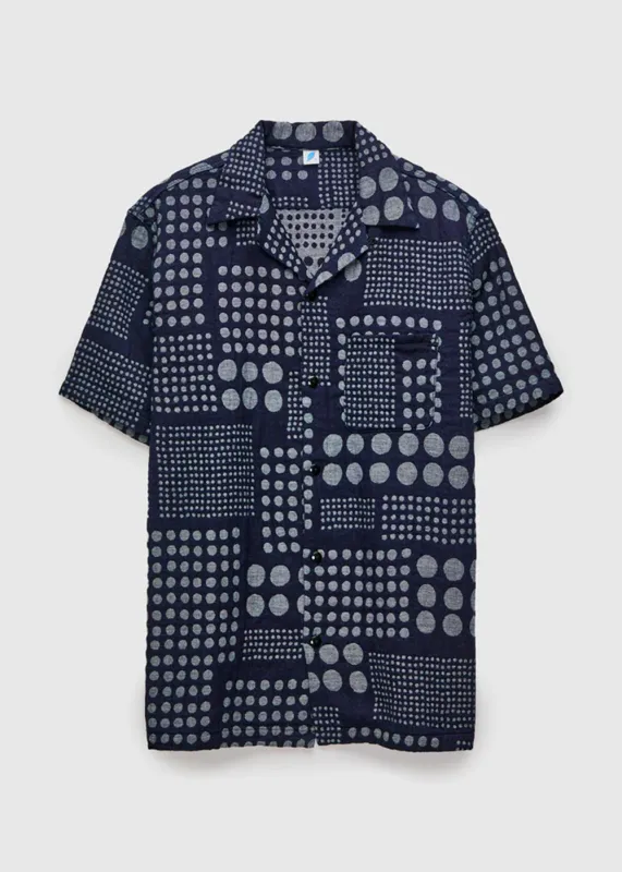 Jacquard Open Collar Short Sleeve Shirt sold by Denali