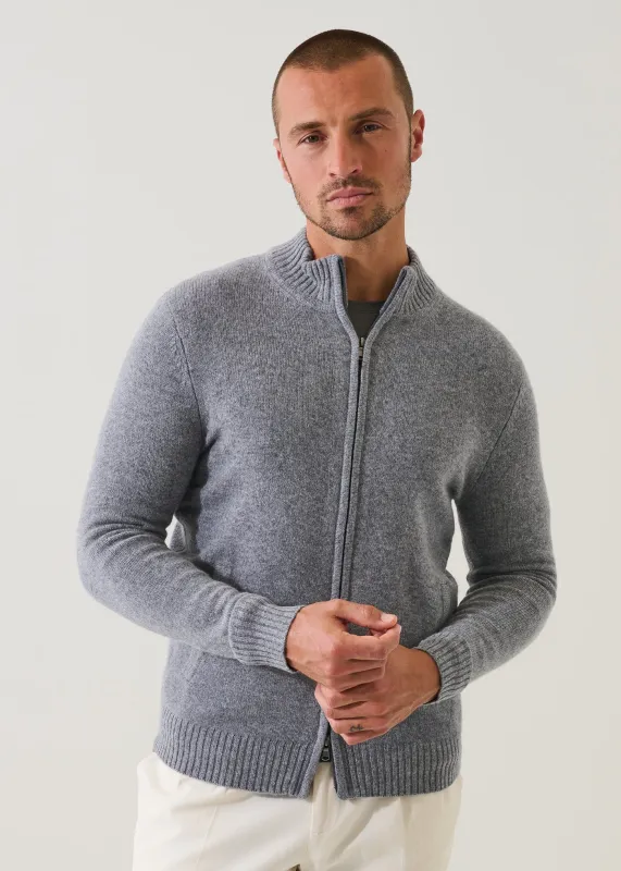 Super Fine Merino Wool Full Zip Sweater made by Patrick Assaraf