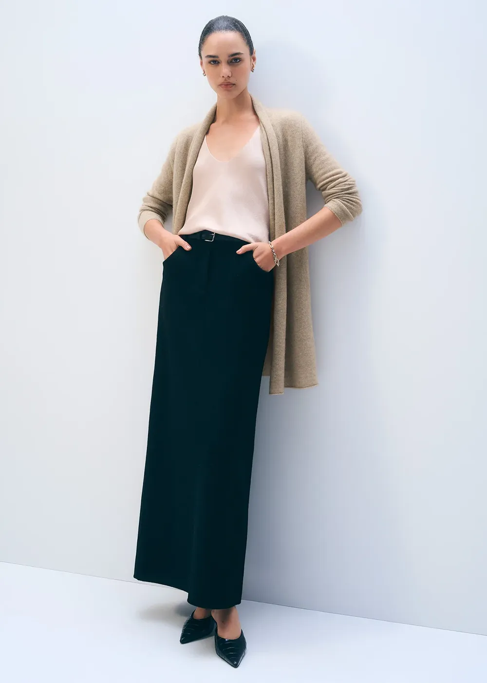 Cashmere Trapeze Cardigan sold by Denali