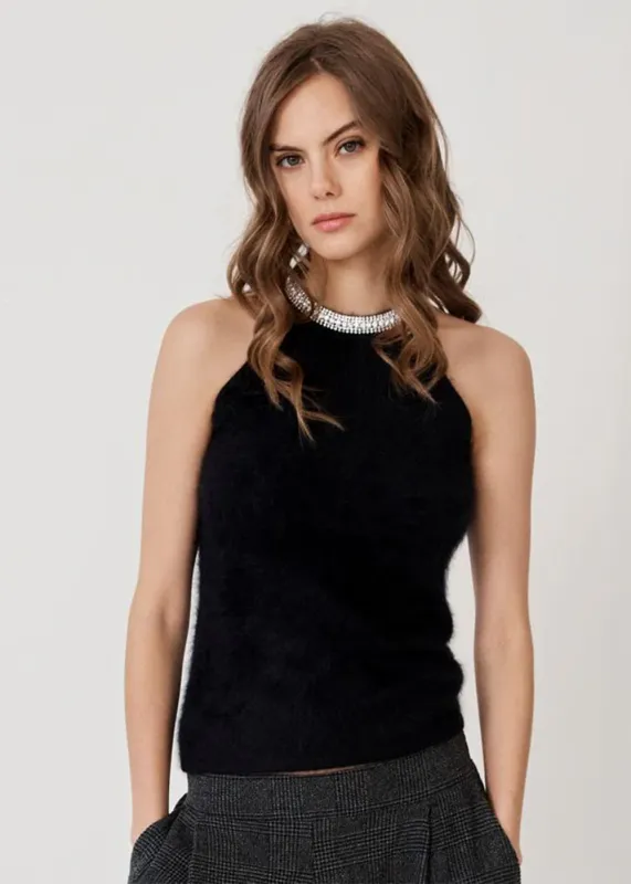 Banded Necklace Collar Halter Top sold by Denali