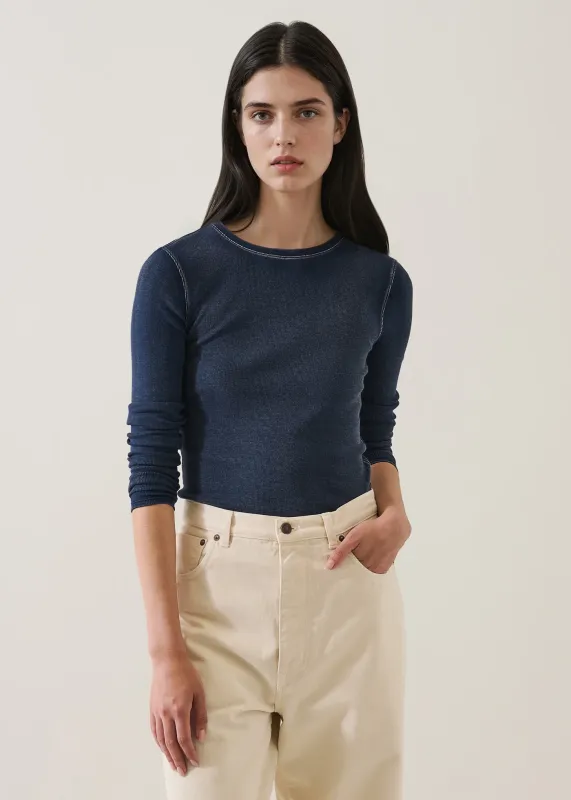 Cotton/Modal Vintage Rib Long Sleeve Crew T-Shirt sold by Denali