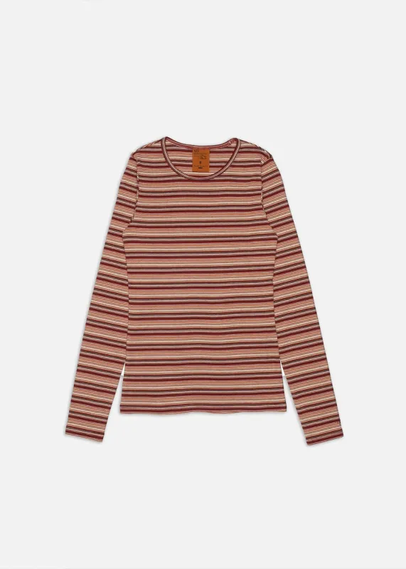 Jessy LS T-Shirt Striped Rib sold by Denali