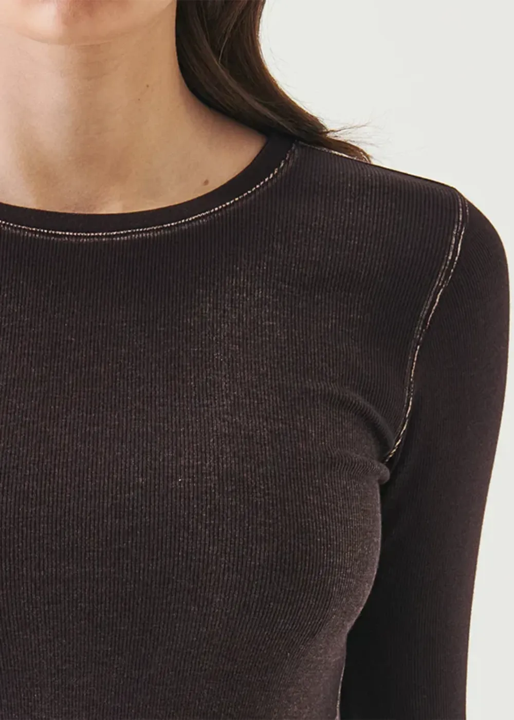 Cotton/Modal Vintage Rib Long Sleeve T-Shirt sold by Denali product image thumbnail 2