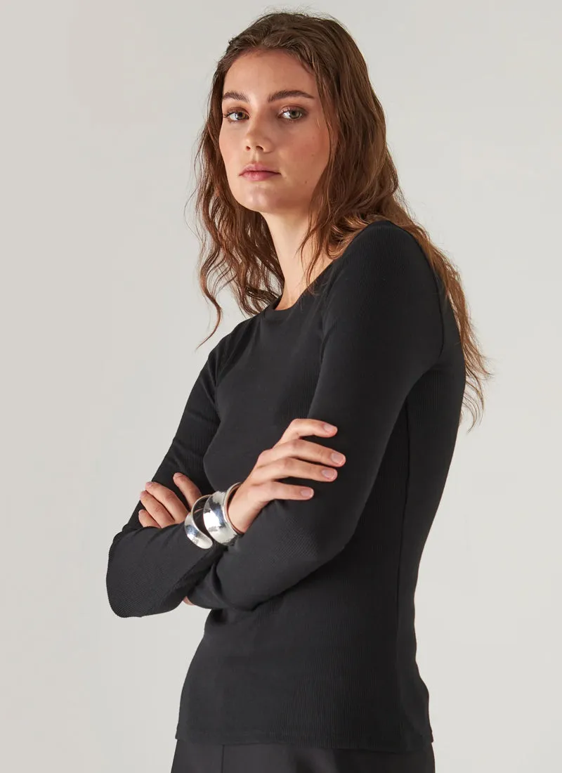 Cotton/Modal Vintage Rib Long Sleeve Crew T-Shirt sold by Denali product image thumbnail 4