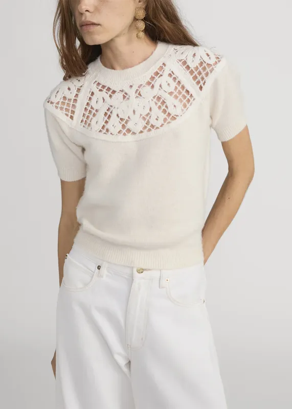 The Lace Gathered Sweater sold by Denali