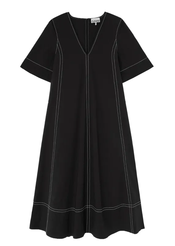 Stretch Cotton A-Line Long Dress sold by Danali