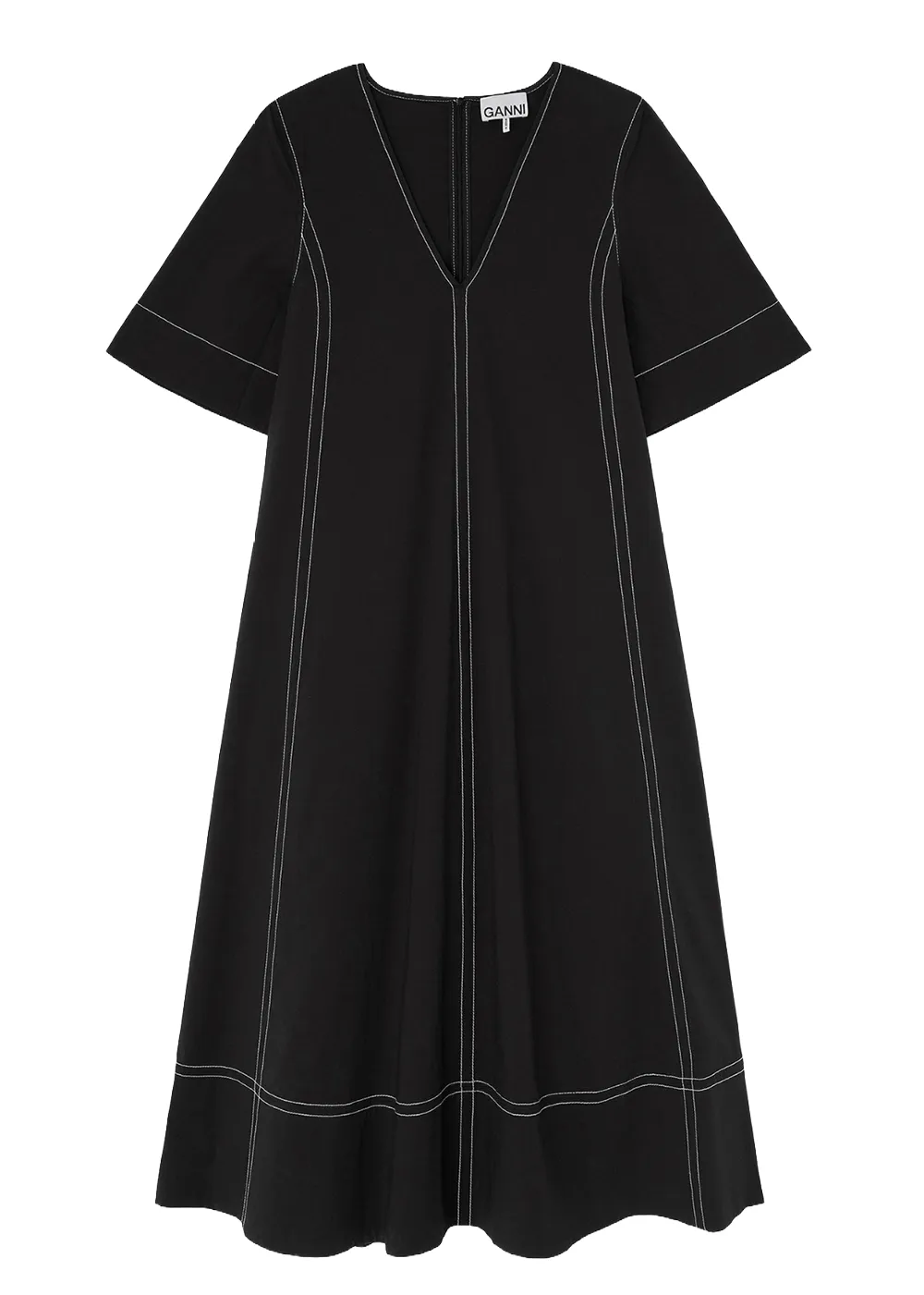 Stretch Cotton A-Line Long Dress sold by Danali