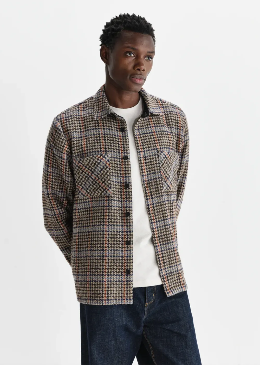 Whiting Overshirt Wool Mix Houndstooth sold by Danali