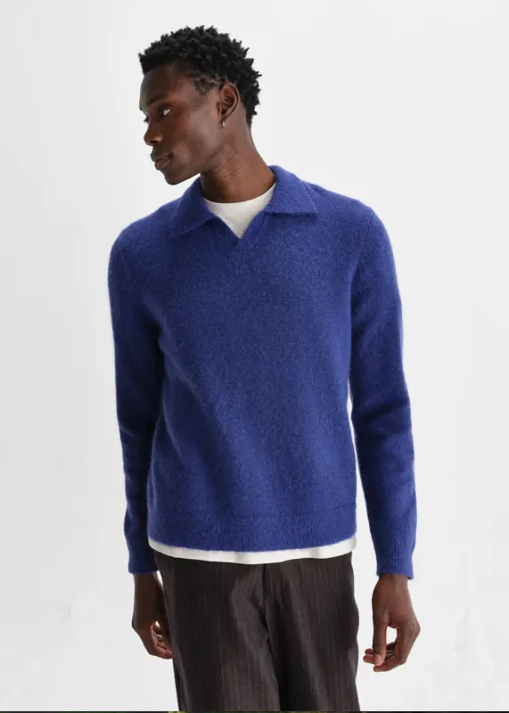 Carter Fluffy Wool Open Collar Polo sold by Denali