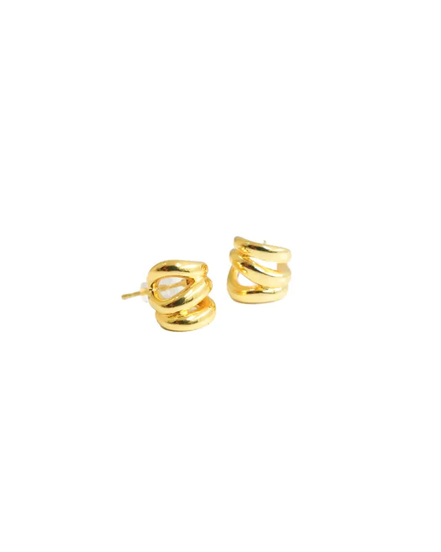 Zarina Multi Ring Huggie Earrings made by Bamboo Blonde