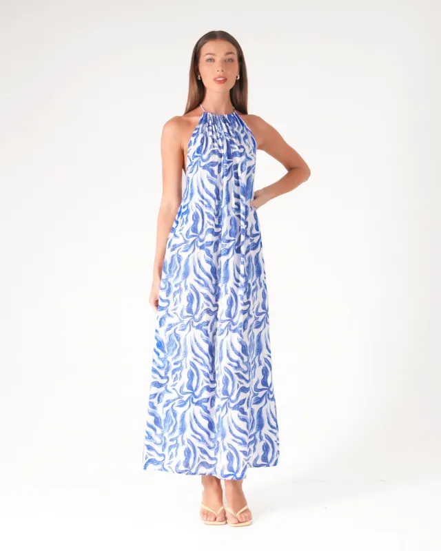 Rose Halter Maxi Dress made by Bamboo Blonde