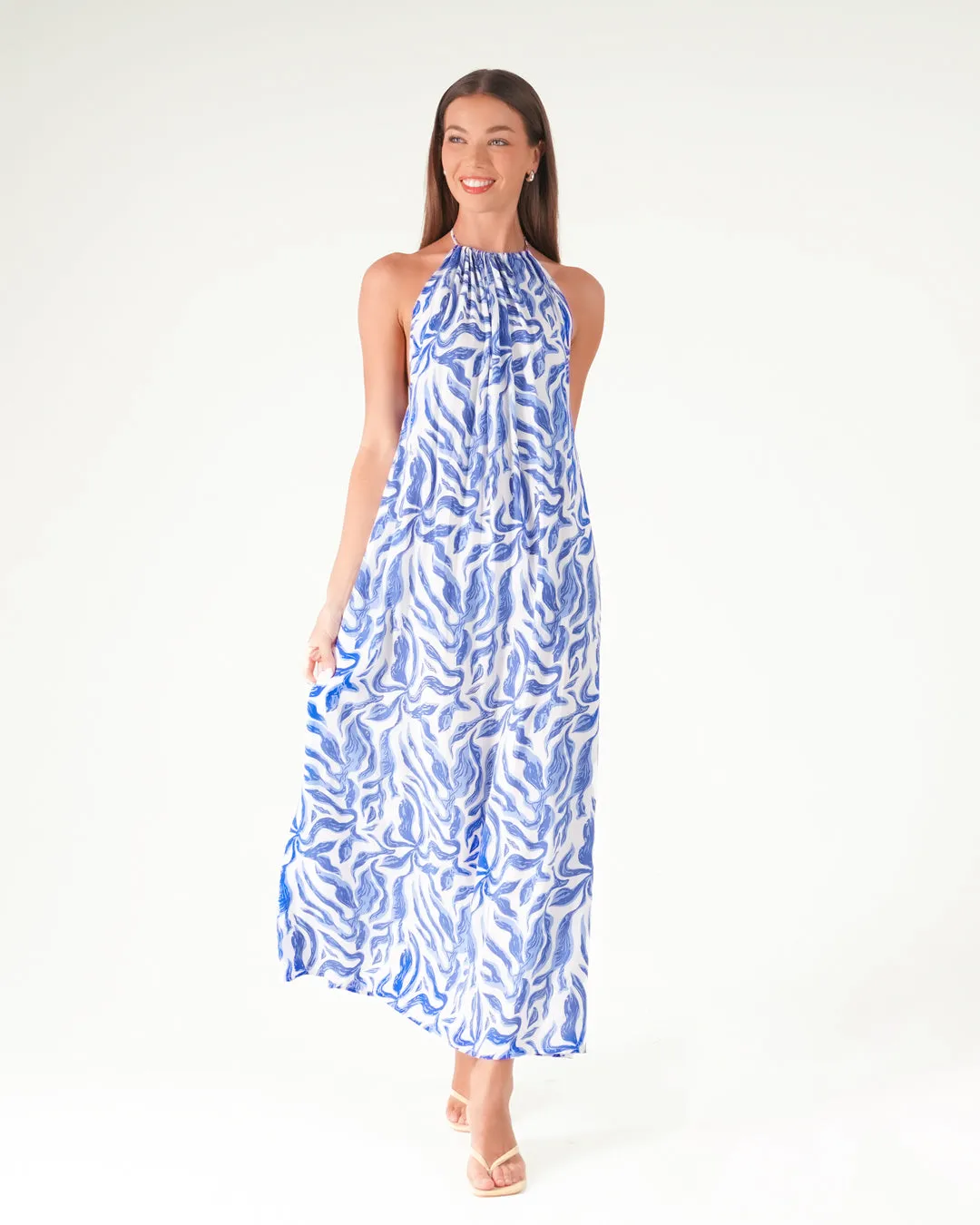 Rose Halter Maxi Dress sold by Bamboo Blonde product image thumbnail 3