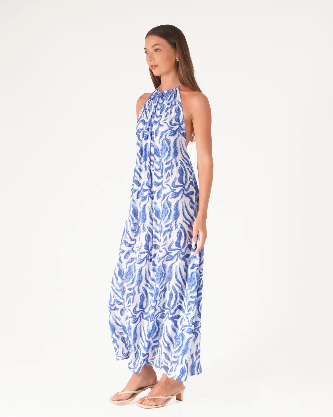 Rose Halter Maxi Dress sold by Bamboo Blonde product image thumbnail 4