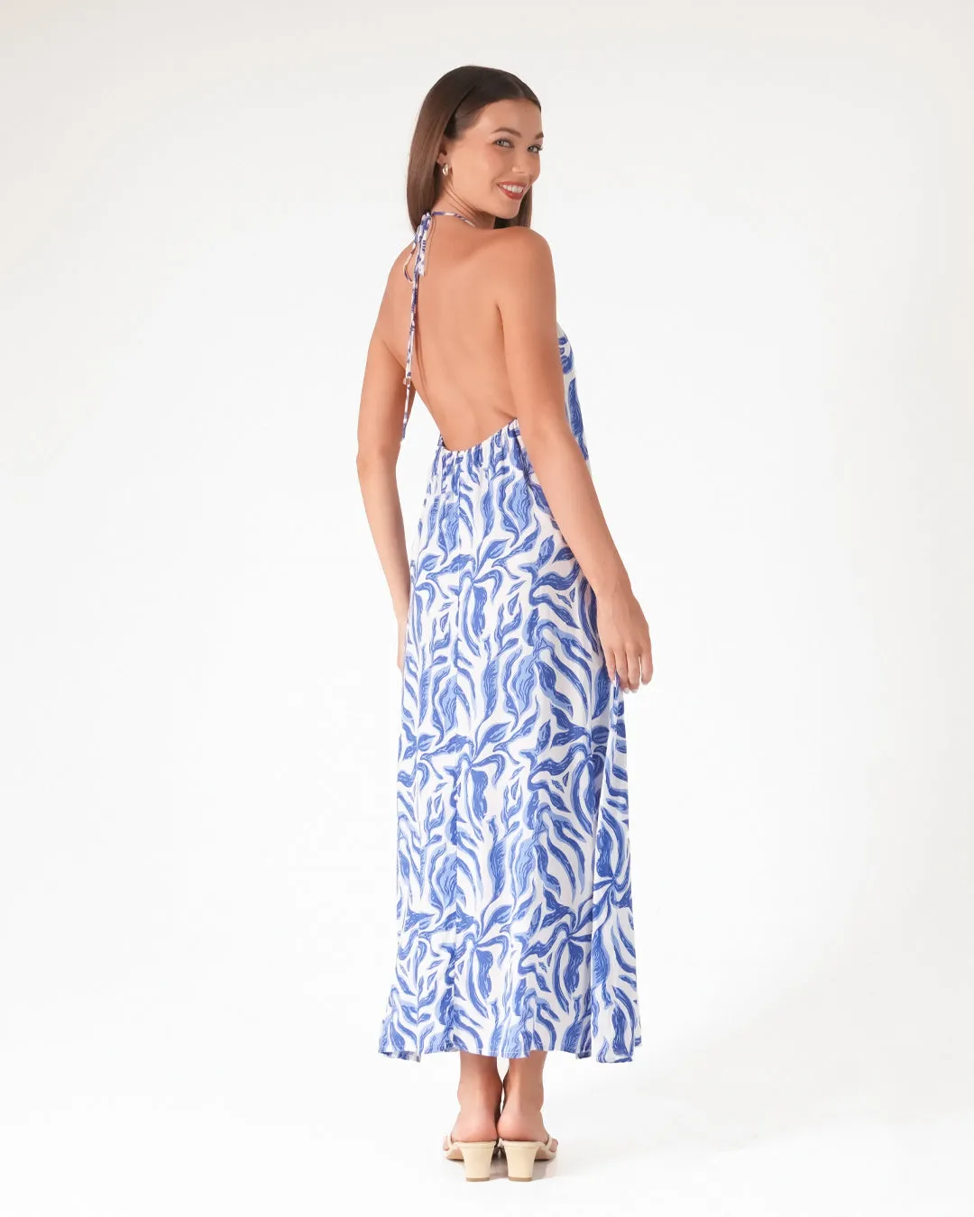 Rose Halter Maxi Dress sold by Bamboo Blonde product image thumbnail 2