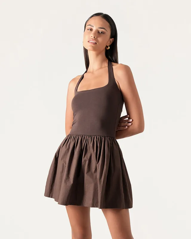 Gala Halter Mini Dress made by Bamboo Blonde