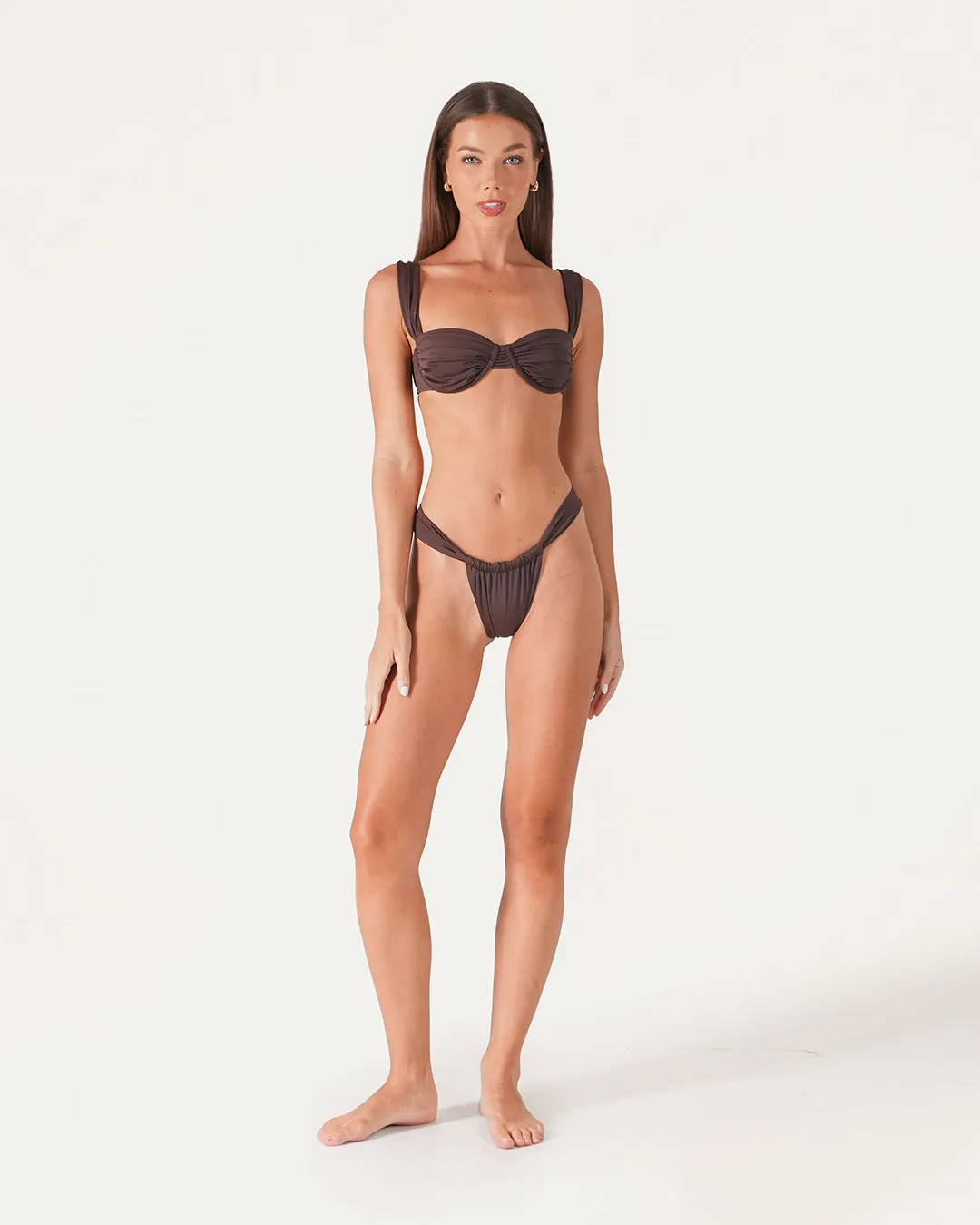 Rose Ruched Bikini Bottom sold by Bamboo Blonde
