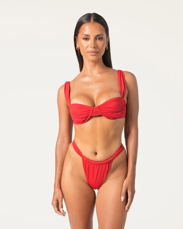 Rose Balconette Bikini Top made by Bamboo Blonde