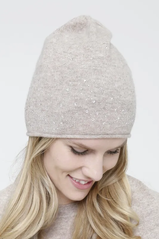 100% Cashmere Embellished Hat made by In Cashmere
