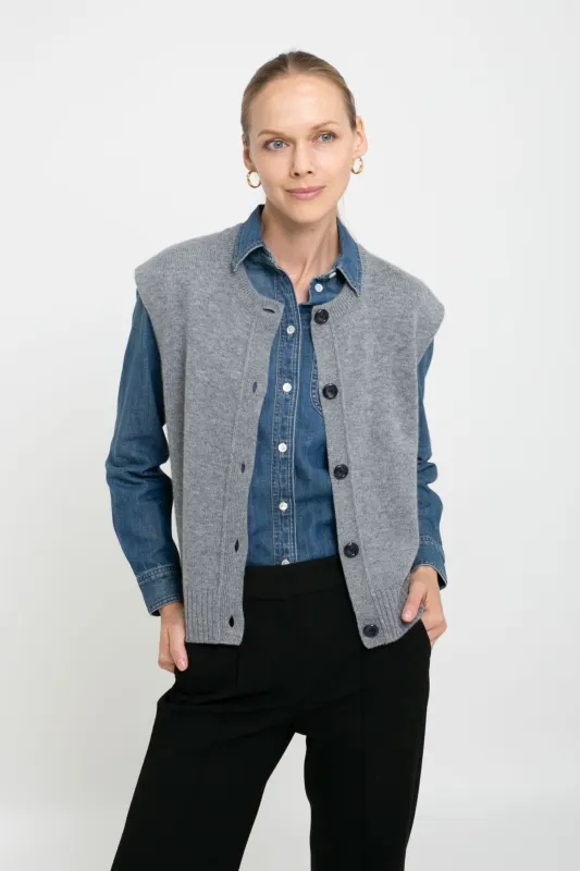 Cashmere Blend Button Vest made by In Cashmere