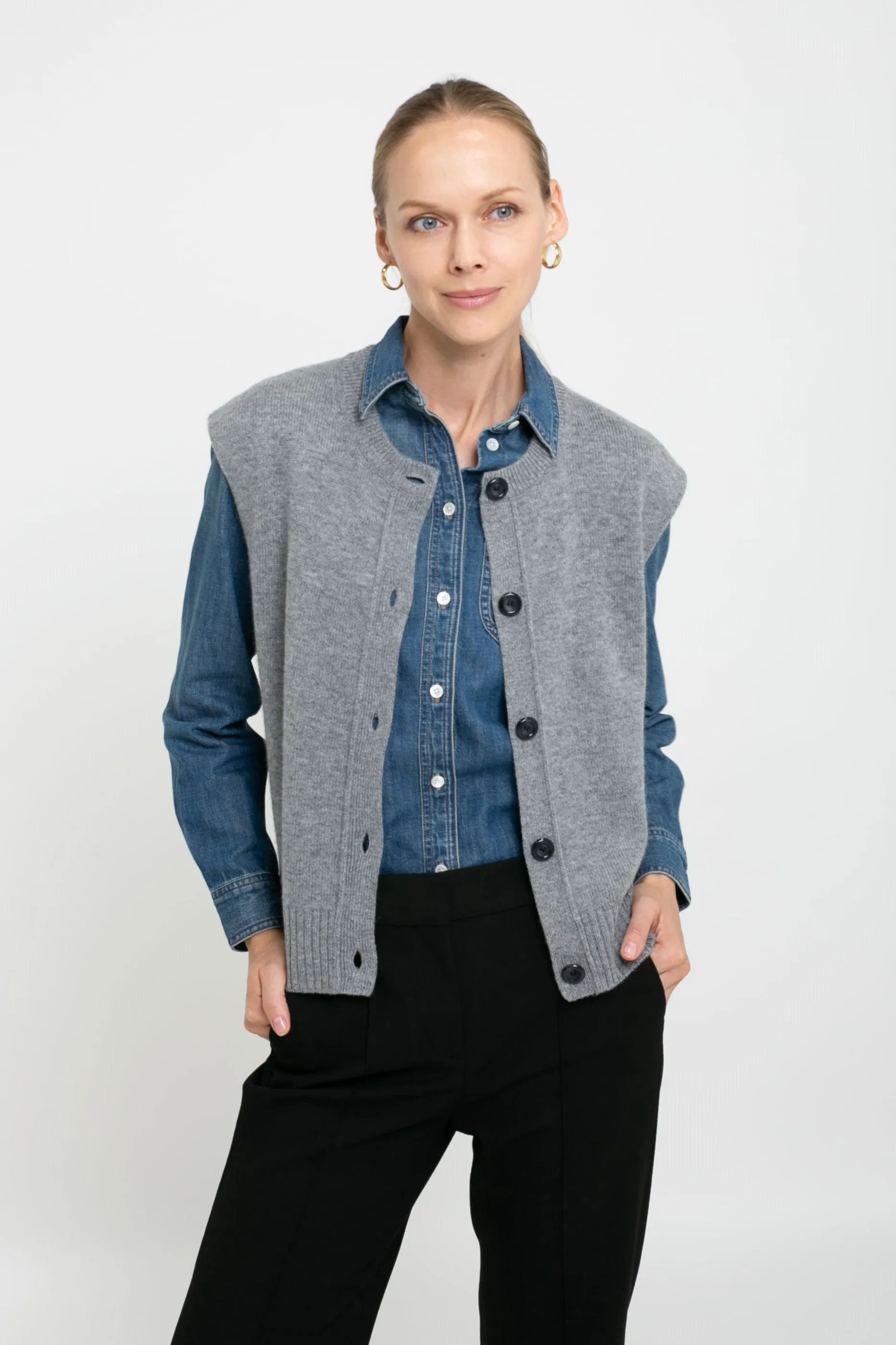 Cashmere Blend Button Vest sold by In Cashmere